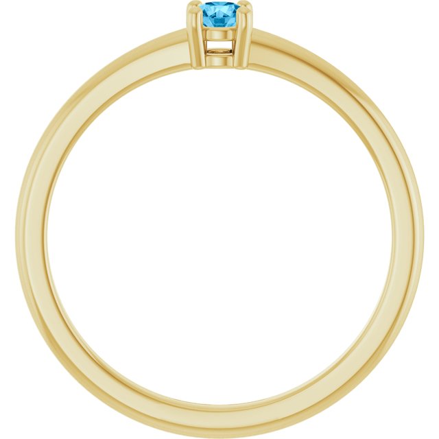 14K Yellow Natural Swiss Blue Topaz Ring