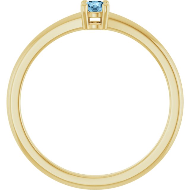 14K Yellow Natural Sky Blue Topaz Ring