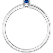 Sterling Silver Natural Blue Sapphire Ring