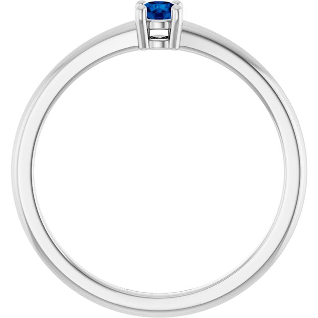 Sterling Silver Natural Blue Sapphire Ring
