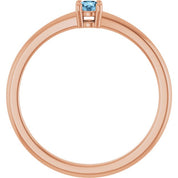 14K Rose Natural Sky Blue Topaz Ring