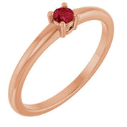 14K Rose Natural Ruby Ring