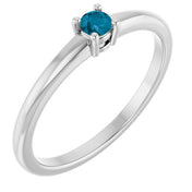 Platinum Natural London Blue Topaz Ring