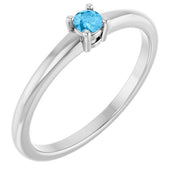 Platinum Natural Swiss Blue Topaz Ring