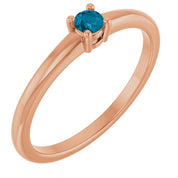 14K Rose Natural London Blue Topaz Ring