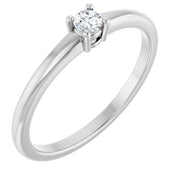 Platinum Natural White Sapphire Ring