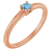 14K Rose Natural Sky Blue Topaz Ring