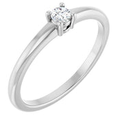 Sterling Silver Natural White Sapphire Ring