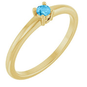 14K Yellow Natural Swiss Blue Topaz Ring