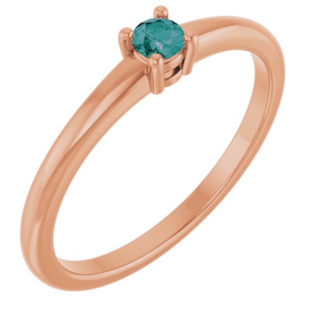 14K Rose Lab-Grown Alexandrite Ring