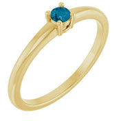 14K Yellow Natural London Blue Topaz Ring