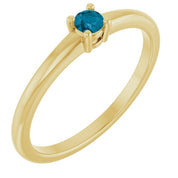 14K Yellow Natural London Blue Topaz Ring