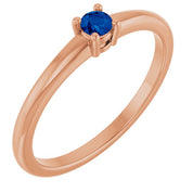 14K Rose Natural Blue Sapphire Ring
