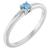 Platinum Natural Sky Blue Topaz Ring