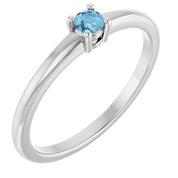 Platinum Natural Sky Blue Topaz Ring