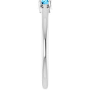 Platinum Natural Swiss Blue Topaz Ring