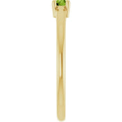 14K Yellow Natural Peridot Ring