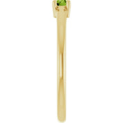 14K Yellow Natural Peridot Ring
