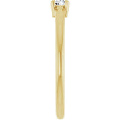 14K Yellow Natural White Sapphire Ring
