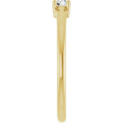 14K Yellow Natural White Sapphire Ring