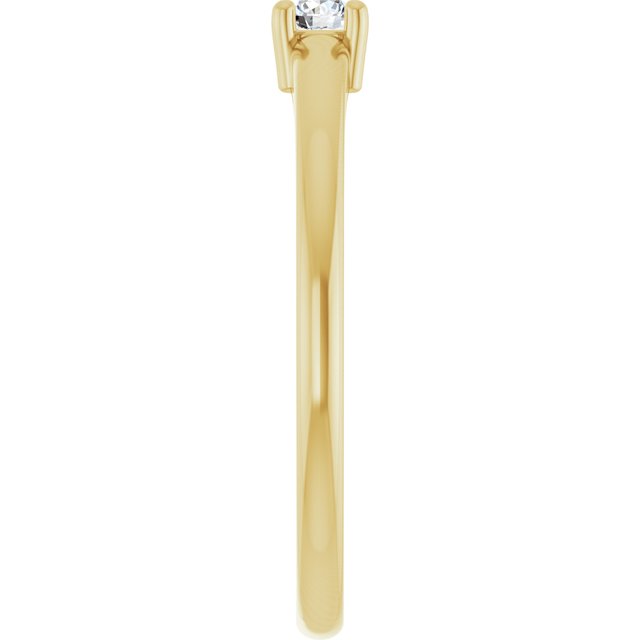 14K Yellow Natural White Sapphire Ring
