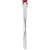 Sterling Silver Natural Ruby Ring