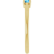 14K Yellow Natural Swiss Blue Topaz Ring