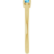 14K Yellow Natural Swiss Blue Topaz Ring