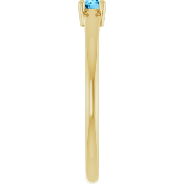 14K Yellow Natural Swiss Blue Topaz Ring