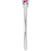 Platinum Natural Pink Tourmaline Ring