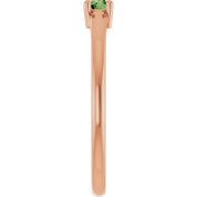 14K Rose Natural Green Sapphire Ring