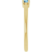 14K Yellow Natural Sky Blue Topaz Ring