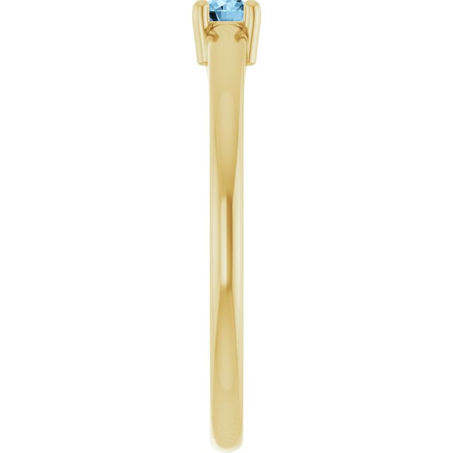 14K Yellow Natural Sky Blue Topaz Ring
