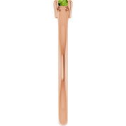 14K Rose Natural Peridot Ring