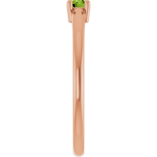 14K Rose Natural Peridot Ring
