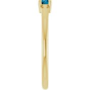 14K Yellow Natural London Blue Topaz Ring