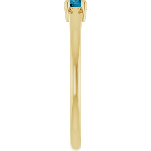 14K Yellow Natural London Blue Topaz Ring