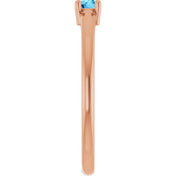 14K Rose Natural Swiss Blue Topaz Ring
