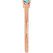 14K Rose Natural Swiss Blue Topaz Ring