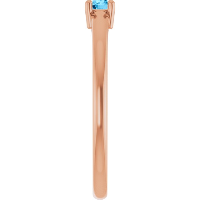 14K Rose Natural Swiss Blue Topaz Ring