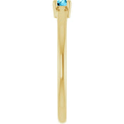 14K Yellow Natural Aquamarine Ring