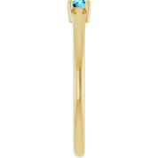 14K Yellow Natural Aquamarine Ring