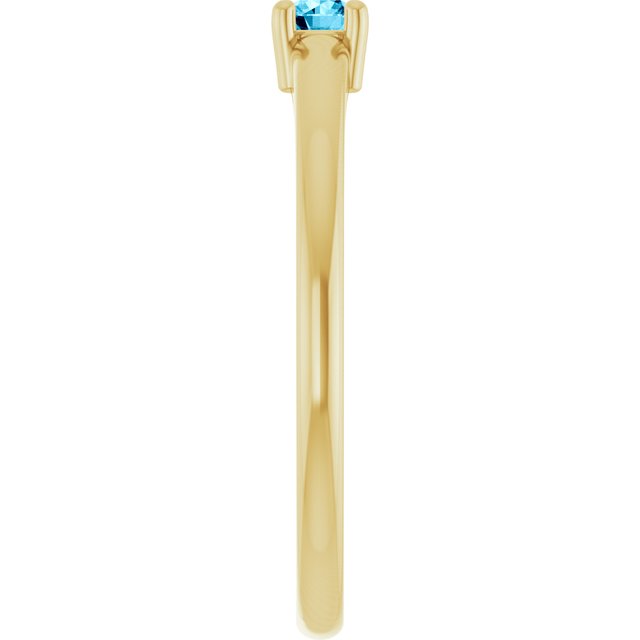 14K Yellow Natural Aquamarine Ring