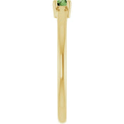 14K Yellow Natural Green Sapphire Ring