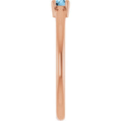 14K Rose Natural Sky Blue Topaz Ring