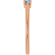 14K Rose Natural Sky Blue Topaz Ring