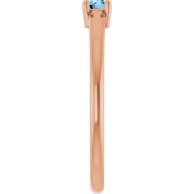 14K Rose Natural Sky Blue Topaz Ring