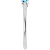 Sterling Silver Natural Swiss Blue Topaz Ring