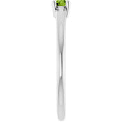 Platinum Natural Peridot Ring