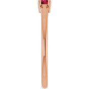 14K Rose Natural Ruby Ring